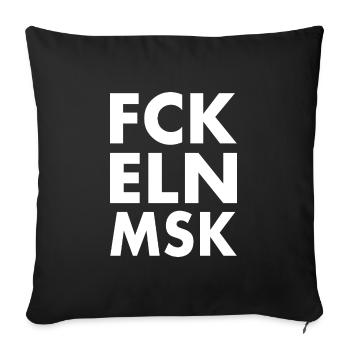 Fck eln msk - Housse de coussin décorative 45 x 45 cm - noir - Devant