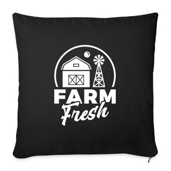 Farm Sweet Farm Geschenk Spruch Bauer Landleben - Sofakissenbezug 45 x 45 cm - Schwarz - Vorne