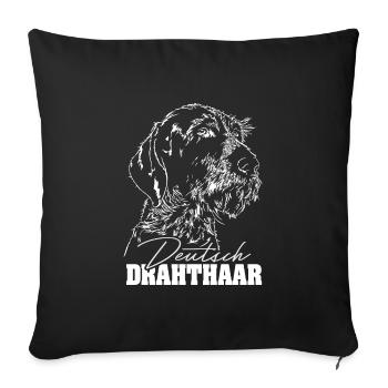 ALLEMAND FIL DE FIL DE WILSIGNS Chien de chasse Chien Cadeaux - Housse de coussin décorative 45 x 45 cm - noir - Devant