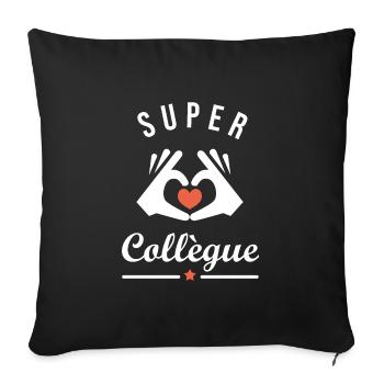 SUPER COLLÈGUE cadeau anniversaire noel - Housse de coussin décorative 45 x 45 cm - noir - Devant