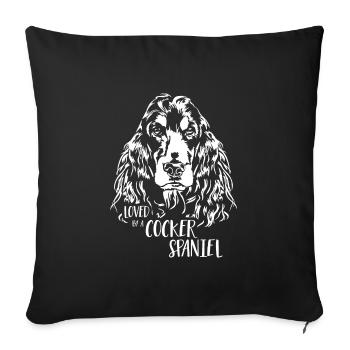COCKER SPANIEL Dog Saying Dogs Saying Dogs - Sofa pillowcase 17,3'' x 17,3'' (45 x 45 cm) - black - Front