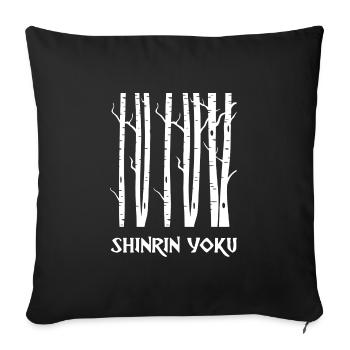forest bathing shinrin yoku birch sap forest meditation - Sofa pillowcase 17,3'' x 17,3'' (45 x 45 cm) - black - Front