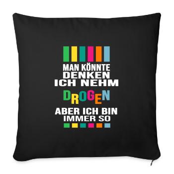 antidoping fitness sportmindset dopamin no doping - Sofakissenbezug 45 x 45 cm - Schwarz - Vorne