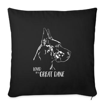 Aimé par un grand chien danois disant chiens Wilsigns - Housse de coussin décorative 45 x 45 cm - noir - Devant