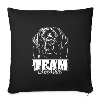 Team Labrador Retriever Labbi Dog Dog Wilsigns - Sofa pillowcase 17,3'' x 17,3'' (45 x 45 cm) - black - Front