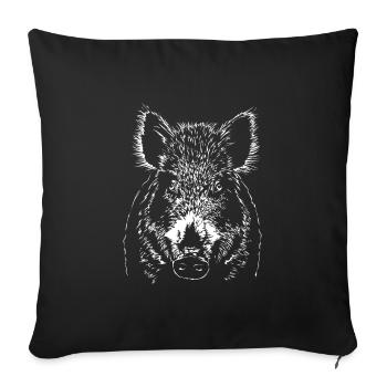 Wild boar Sows Wild boar Wild animals Wilsigns - Sofa pillowcase 17,3'' x 17,3'' (45 x 45 cm) - black - Front