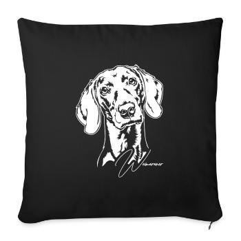 Weimaraner Portrait Dog Dogs Wilsigns - Sofa pillowcase 17,3'' x 17,3'' (45 x 45 cm) - black - Front