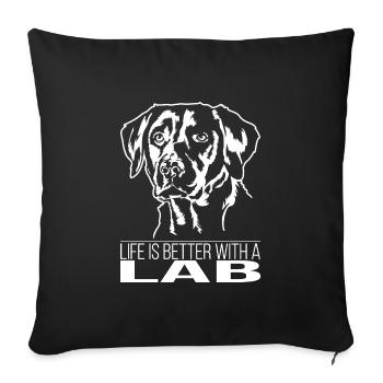 La vie en laboratoire est meilleure Labrador Labbi Chiens Wilsigns - Housse de coussin décorative 45 x 45 cm - noir - Devant
