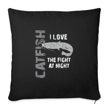 Pêche au poisson-chat Pêche sportive Poisson fort - Housse de coussin décorative 45 x 45 cm - noir - Devant