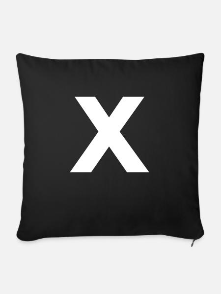 X - Sofakissenbezug 45 x 45 cm - Schwarz