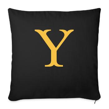 Y - Sofa pillowcase 17,3'' x 17,3'' (45 x 45 cm) - black - Front