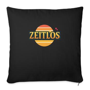 Zeitlos Logo - Sofakissenbezug 45 x 45 cm - Schwarz - Vorne