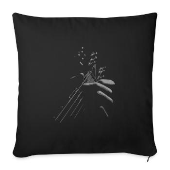 Guitariste guitariste jouer guitare cadeau - Housse de coussin décorative 45 x 45 cm - noir - Devant