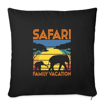 Safari Family Holiday - Sofa pillowcase 17,3'' x 17,3'' (45 x 45 cm) - black - Front