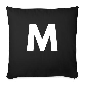 M - Sofa pillowcase 17,3'' x 17,3'' (45 x 45 cm) - black - Front