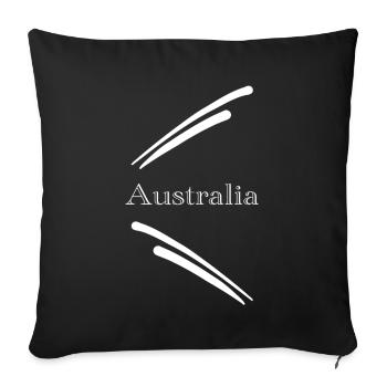 Australia Design - White - Sofa pillowcase 17,3'' x 17,3'' (45 x 45 cm) - black - Front