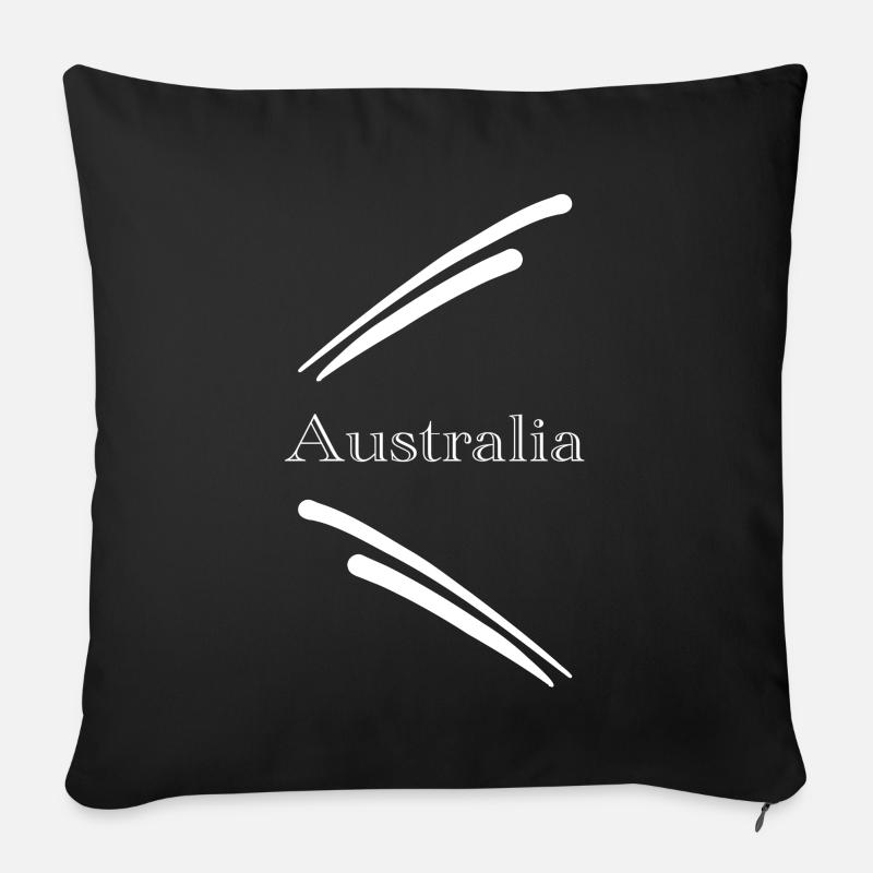 Australia Design - Blanc - Housse de coussin décorative 45 x 45 cm - noir