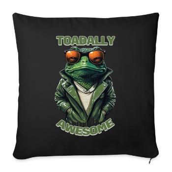 Toadally Awesome - Totally Awesome Cool Toad - Sofa pillowcase 17,3'' x 17,3'' (45 x 45 cm) - black - Front
