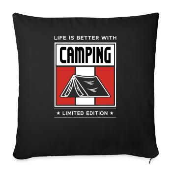 Camping - Sofa pillowcase 17,3'' x 17,3'' (45 x 45 cm) - black - Front
