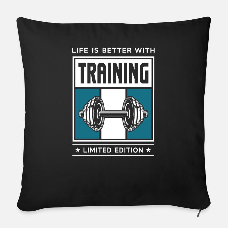 Training - Sofakissenbezug 45 x 45 cm - Schwarz