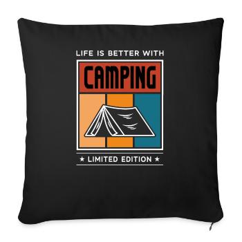 Camping - Sofa pillowcase 17,3'' x 17,3'' (45 x 45 cm) - black - Front