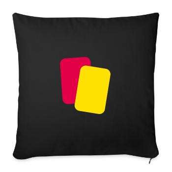 Arbitre cartes football - Housse de coussin décorative 45 x 45 cm - noir - Devant