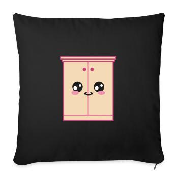 Cabinet Kawaii Sweet - Sofa pillowcase 17,3'' x 17,3'' (45 x 45 cm) - black - Front