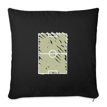 Sport terrain de football terrain de football - Housse de coussin décorative 45 x 45 cm - noir - Devant