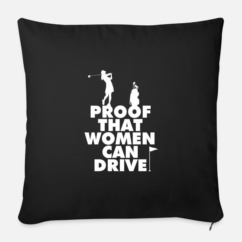 Golf Golfplatz Golfer Sprüche Frauen Auto - Sofakissenbezug 45 x 45 cm - Schwarz