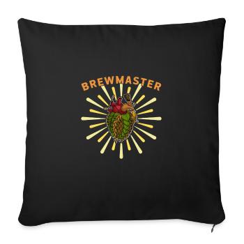 Brauer Bierbrauer Hopfen Biertrinker Brauerei Bier - Sofakissenbezug 45 x 45 cm - Schwarz - Vorne