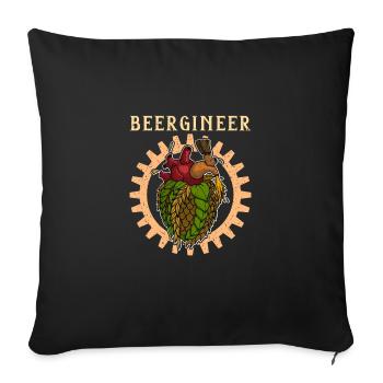 Brauer Bierbrauer Hopfen Biertrinker Brauerei Bier - Sofakissenbezug 45 x 45 cm - Schwarz - Vorne