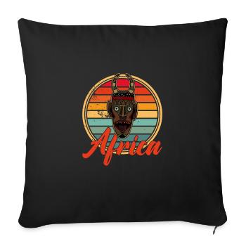 Afrique Masque Afro Histoire Africaine - Housse de coussin décorative 45 x 45 cm - noir - Devant