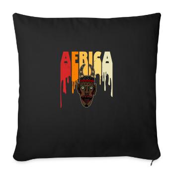 Afrique Masque Afro Histoire Africaine - Housse de coussin décorative 45 x 45 cm - noir - Devant