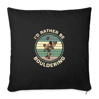 Mur de gymnase d’escalade de bloc - Housse de coussin décorative 45 x 45 cm - noir - Devant