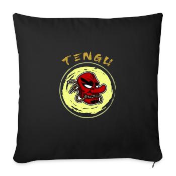 Japanese Tengu Hannya Kitsune Mask - Sofa pillowcase 17,3'' x 17,3'' (45 x 45 cm) - black - Front