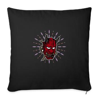 Japanese Tengu Hannya Kitsune Mask - Sofa pillowcase 17,3'' x 17,3'' (45 x 45 cm) - black - Front