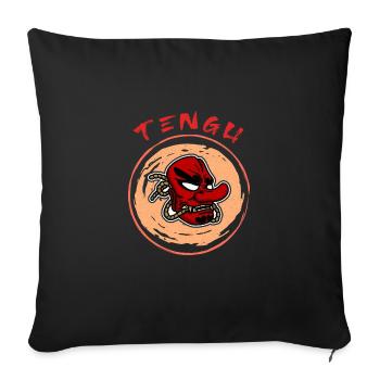 Japanese Tengu Hannya Kitsune Mask - Sofa pillowcase 17,3'' x 17,3'' (45 x 45 cm) - black - Front