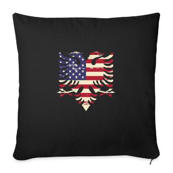 Republic of Albania Albania Shqipëria Tirana Albanians - Sofa pillowcase 17,3'' x 17,3'' (45 x 45 cm) - black - Front