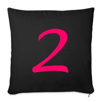 2 - Sofa pillowcase 17,3'' x 17,3'' (45 x 45 cm) - black - Front