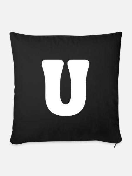 U - Sofakissenbezug 45 x 45 cm - Schwarz
