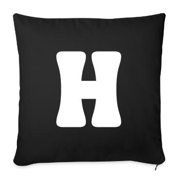 H - Sofa pillowcase 17,3'' x 17,3'' (45 x 45 cm) - black - Front