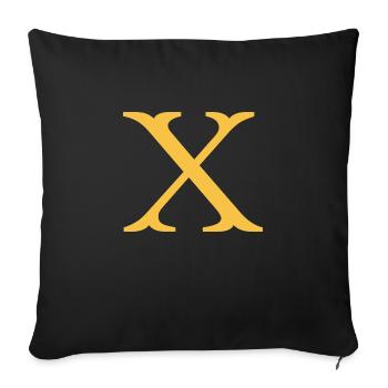 X - Sofa pillowcase 17,3'' x 17,3'' (45 x 45 cm) - black - Front
