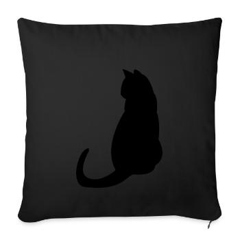 Miezen Katze cat cats Katzen - Sofakissenbezug 45 x 45 cm - Schwarz - Vorne