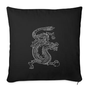 Dragon coco blanc mystique! CADEAUX - Housse de coussin décorative 45 x 45 cm - noir - Devant