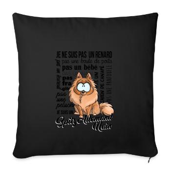 I'm German Spitz Black Dwarf - Sofa pillowcase 17,3'' x 17,3'' (45 x 45 cm) - black - Front