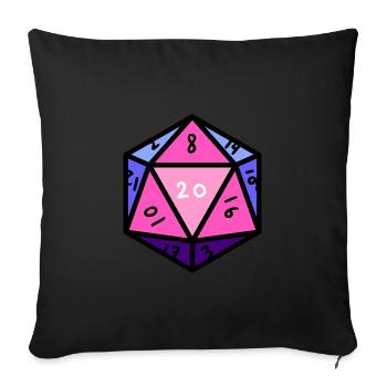 Omnisexual D20 Cubes Omnisexual Pride - Sofa pillowcase 17,3'' x 17,3'' (45 x 45 cm) - black - Front
