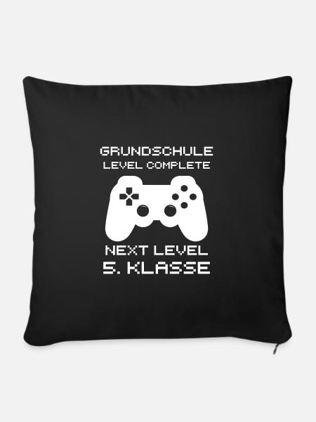 Grundschule Level Complete - Sofakissenbezug 45 x 45 cm - Schwarz