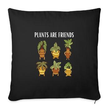 Plantes - Housse de coussin décorative 45 x 45 cm - noir - Devant