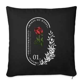 La liberté de la nature et la paix me rendent heureux par ART8NS - Housse de coussin décorative 45 x 45 cm - noir - Devant