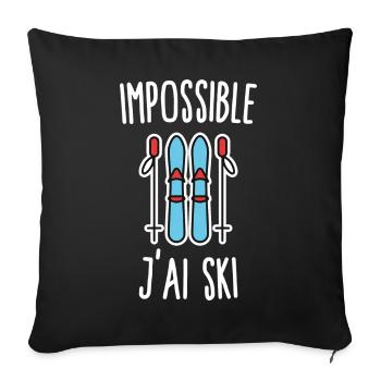 Impossible j'ai ski - Housse de coussin décorative 45 x 45 cm - noir - Devant